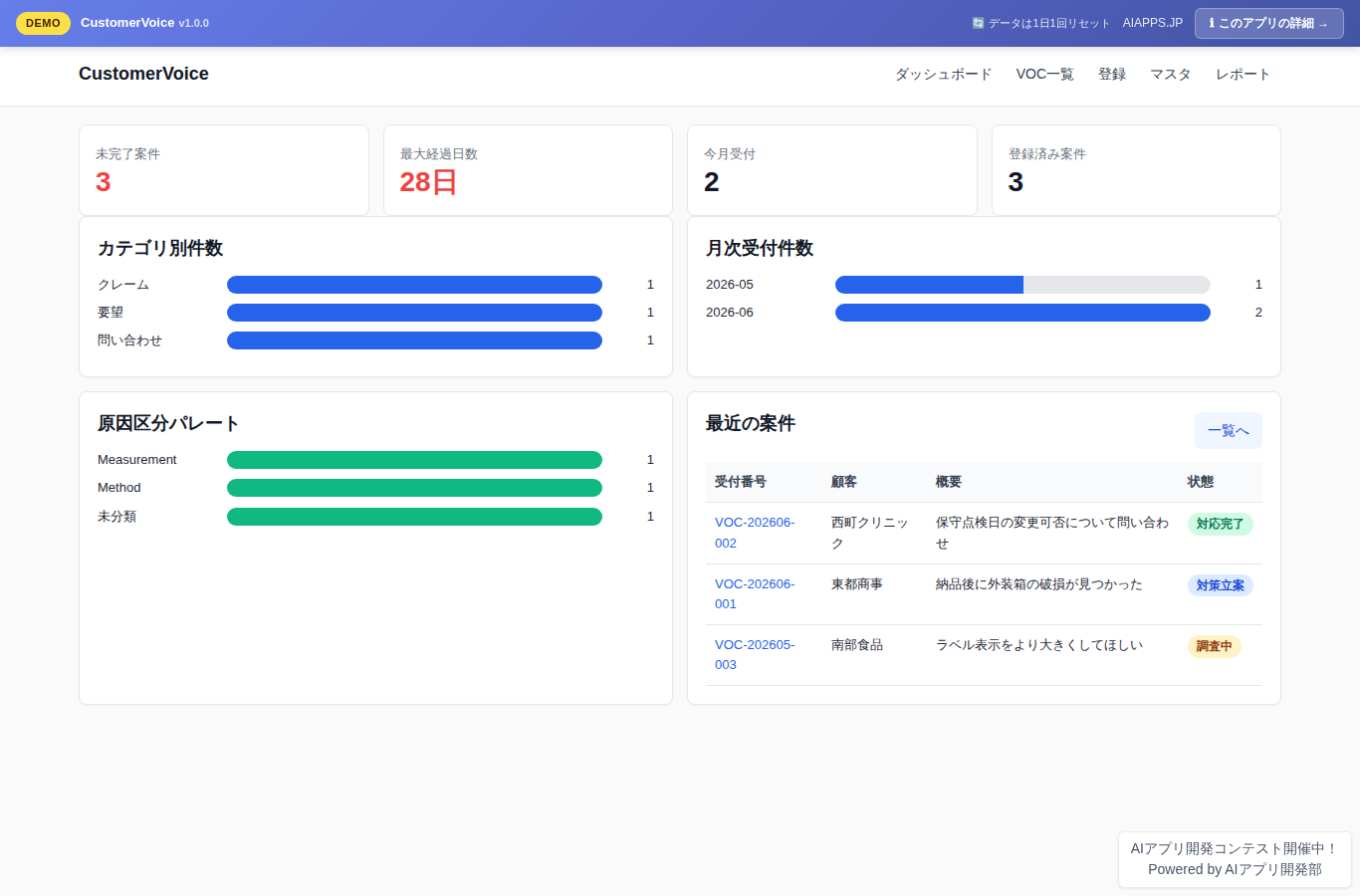 CustomerVoice のスクリーンショット