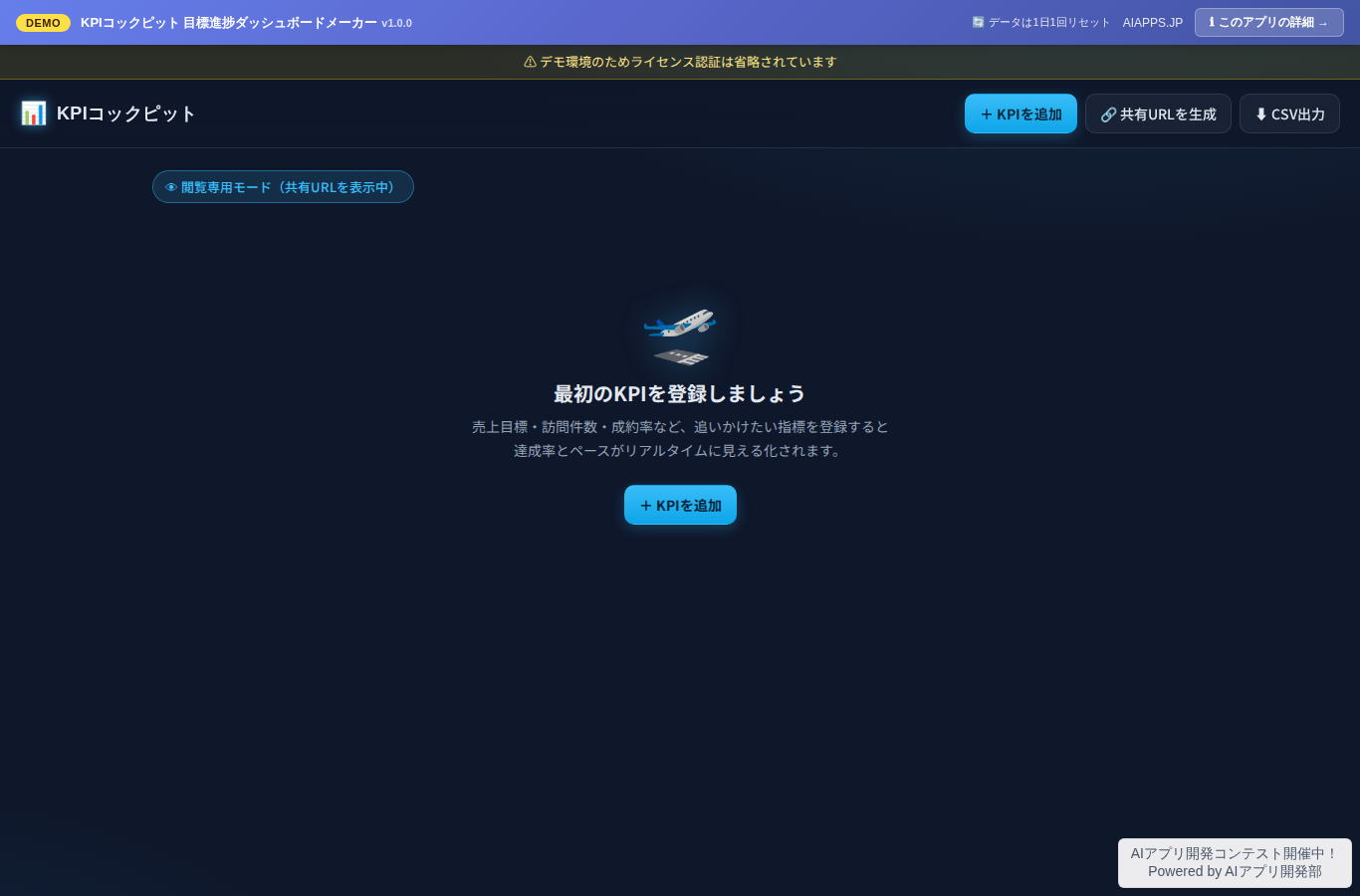 KPIコックピット 目標進捗ダッシュボードメーカー のスクリーンショット